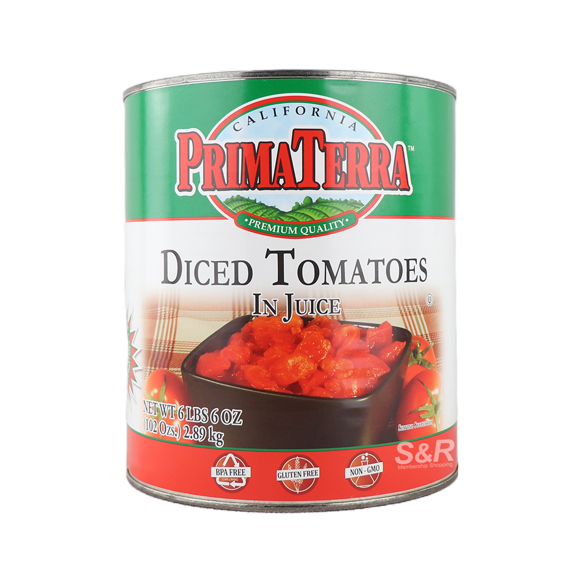 Prima Terra Diced Tomatoes In Juice 2.89kg